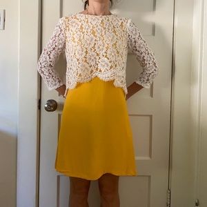 Sandro Yellow lace dress